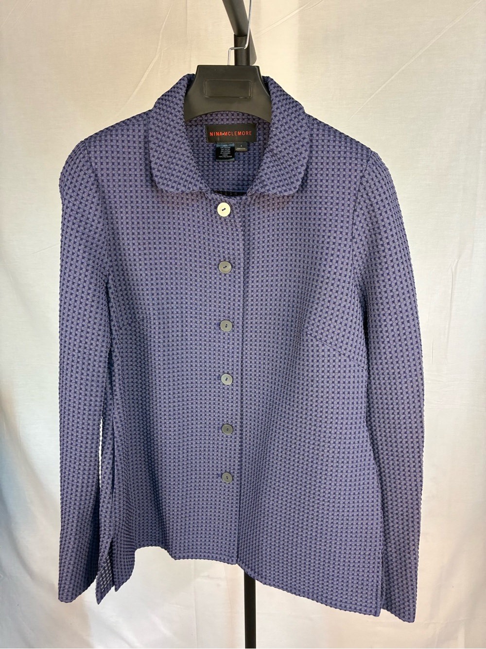 Nina McLemore Purple Textured Cardigan Jacket 4